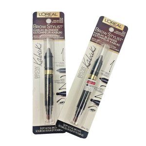 L'Oreal Brow Stylist Kabuki Blender Brow Crayon Dark Brunette 2-Pack